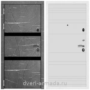 Двери МДФ для квартиры, Дверь входная Армада Престиж Белая шагрень МДФ 16 мм Торос графит / МДФ 16 мм ФЛ Дуб кантри белый горизонт